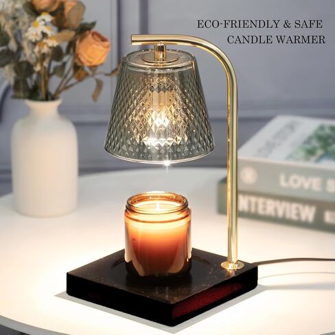مصباح تسخين الشموع، تدفئة الشموع الكهربائية، ذوبان أعلى الشموع، مصباح تسخين الشموع الزجاجي مع مؤقت وخافت للشمعة المعطرة، كهرمان in Kuwait
