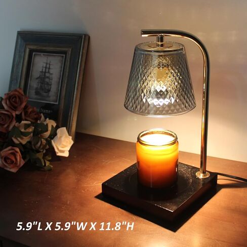 مصباح تسخين الشموع، تدفئة الشموع الكهربائية، ذوبان أعلى الشموع، مصباح تسخين الشموع الزجاجي مع مؤقت وخافت للشمعة المعطرة، كهرمان in Kuwait