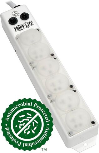 Tripp Lite Medical-Grade Power Strip, 4 15A Hospital-Grade Outlets, 3 ft. Extendable Coiled Cord, UL 1363A (PS-410-HGOEMCC) White in Saudi Arabia