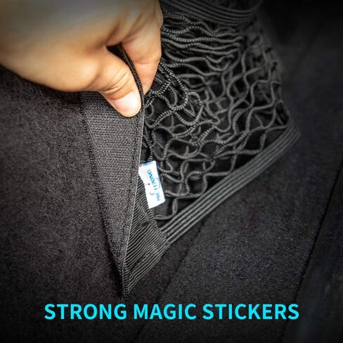 MICTUNING Universal Car Trunk Storage Net - Mesh Cargo Net Wall Sticker Organizer Pouch Bag Magic Adhesive Storage Net (2 PCS) in Kuwait