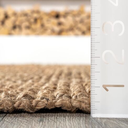 nuLOOM Ashli Solid Farmhouse Jute Area Rug, 4x6, Natural in Kuwait