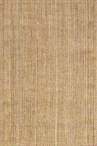 nuLOOM Ashli Solid Farmhouse Jute Area Rug, 4x6, Natural in Kuwait
