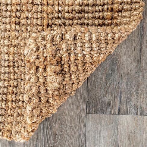 nuLOOM Ashli Solid Farmhouse Jute Area Rug, 4x6, Natural in Kuwait