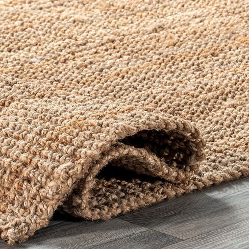 nuLOOM Ashli Solid Farmhouse Jute Area Rug, 4x6, Natural in Kuwait