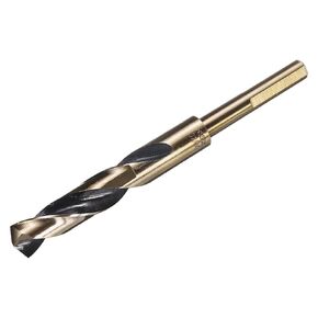 uxcell 9/16" Drill Bit 1/2" Reduced Shank 3-Flat M35 Cobalt 5% High-Speed Steel Twist Black and Gold Finish 135° Drill for Hard Metal Stainless Steel