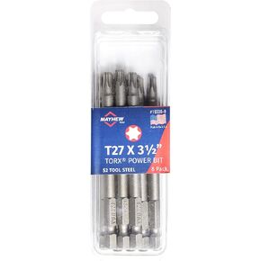 Mayhew Tools 19338-8 USA Torx Power Bit, T27 x 3.5", 8-Pack