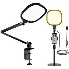 2Pcak Video Conference Light for Zoom Meeting, Computer, Laptop, Home Office with with 3 Color Modes 10 Dimmable Brightness,