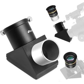 Astromania 1.25" 15mm 66-Degree Ultra Wide Angle Eyepiece - Bundle with - 1.25" 90-Degree Diagonal Mirror