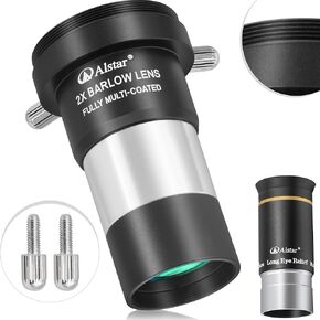 Alstar 1.25" 2X Barlow Lens - Bundle with - 1.25" 6mm 66-Degree Telescope Eyepiece