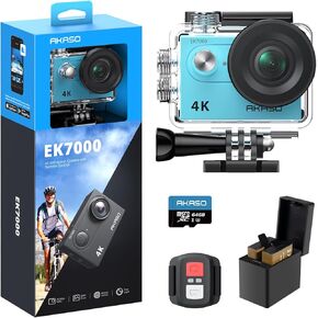AKASO EK7000 4K30FPS 20MP WiFi Action Camera and 64GB microSDXC U3 Memory Card Bundle