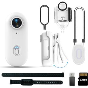 1080p كاميرا حركة 3 ساعات بطارية ممتدة - 30 متر كاميرا جسم مصغرة مغناطيسية 30M مع 128 جيجابايت ، 360 درجة مقطع الدوار للتسوية ، ركوب الدراجات ، الغوص ، المشي لمسافات طويلة ، مغامرات الحيوانات الأليفة (بحجم الإبهام)