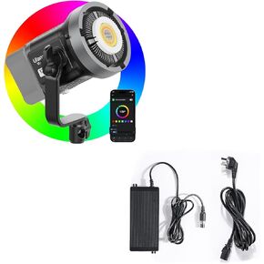 ULANZI Video Light, 120W RGB LED Video Light COB Fill Color Continuous Output Lighting with APP Control, 2700K-6500K 20 Scenes Bowens Mount Studio Light with Power Adapter