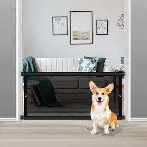 Short Dog Gate to Step Over, 27"-48" Width Expandable Dog Gate Short Pet Gate for Stairs Doorways, Pressure Mount Small Dog Gate Indoor Pet Gates for Small Dogs Puppy Doggy