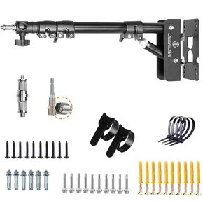 Wall Mount Triangle Boom Arm 51.2inch/130cm, Ring Light Mount Support 180°Flexible Rotation for Studio Video Light, Monolight, Photography, Softbox, Reflector (51.2 INCH)