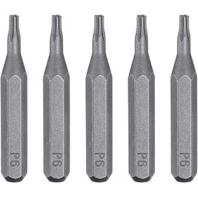 HARFINGTON 5pcs P2 Pentagon Screwdriver Bit 5/32" Hex Shank 28mm Length Magnetic 5 Point Head Hex Bits S2 Steel Screw Driver Bit for Electric Manual Screwdrivers Precision Repair