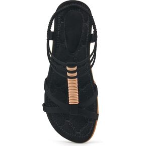 Alicegana Womens Sandals Summer Dressy Comfortable Flat Shoes Non Slip Gladiator Walking Casual Beach in Saudi Arabia