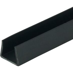 Outwater Plastics Black 1/2'' Styrene Plastic U-Channel/C-Channel 36 Inch Lengths (Pack of 4)