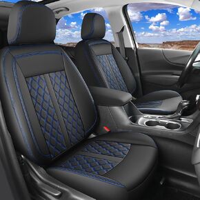Huidasource 2022-2024 Frontier Seat Covers 2PCS Front Pair, Full Coverage Faux Leather Seat Protector Covers for Nissan Frontier S SV PRO-X PRO-4X SL 2022-2024 King Cab Crew Cab (Front Pair/Black)