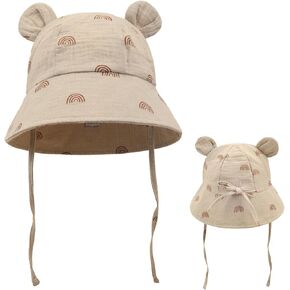 Baby Summer Sun Hat Infant Boys Girls Outdoor Breathable Hat Toddler Medical Cotton Yarn Bucket Hats