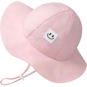Baby Sun Hat with UPF 50+ Sun Protection Toddler Sun Hat Summer Beach Bucket Hats with Wide Brim Age 0-24 Months