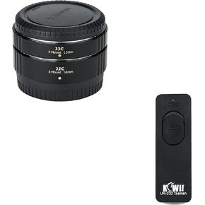 JJC X Mount Auto Focus Macro Extension Tube Set & RR-100 Remote Switch Shutter Release Cord for Fuji Fujifilm X-T5 X-T4 X-T3 X-T30 II X-T30 X-T20 X-T2 X-T10 XT5 XT4 XT3 XT30II XT30 XT20 & More Cameras