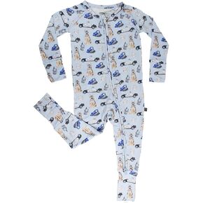 Jumper Poppy Blue Baby Boys Romper ثنائية الاتجاه سحاب لينة من Viscose من الخيزران الطويل الأكمام