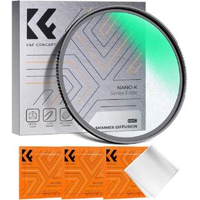 K&F Concept 72mm Shimmer Diffusion 1 Filter Optical Glass 18 Multi-Coated Glimmer Glass Effect Filter for Camera Lens with 3 Cleaning Cloth (K-Series)