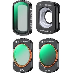 K&F Concept Magnetic Effect & ND & CPL Filter Set & Wide-Angle Lens Compatible with DJI Osmo Pocket 3, CPL Black Diffusion 1/4 ND2-32 Filters, HD Optical Glass/Multi-Coated