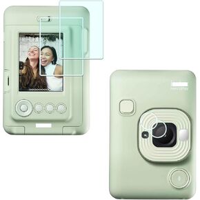 Screen Protector for Fuji Fujifilm Instax Mini Liplay + Lens PET Flim [2+2 Pcs] on Camera (for Accessories), 0.3mm High Definition 9H Hardness Optical LCD Premium Glass Protective Cover