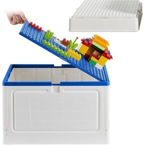 Storage Box,Toy Chest for Duplo Bins,Lego Storage Box for Boys and Girls (1 pack, Blue)