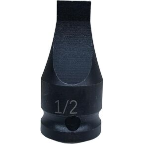 1/2-inch Drive Slotted Screwdriver Bit Socket/Drag Link Socket, 1/2" Width x 5/64" (2mm) Thickness Tip, Heat-Treated Cr-Mo Alloy Steel