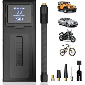 Portable Car Tire Inflator by DRIVE NEXUS – Battery-Powered Air Compressor with Automatic Shut-Off, DigitalTire Deflator, Quick Inflation for Tires & Inflatable – Includes Charger & Nozzle Attachments
