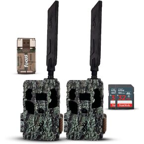 Browning Trail Camera Defender Pro Scout Max HD Cellular Trail Camera with Smart IR Video (2-Pack) Bundle with 32GB Ultra SDHC UHS-I Memory Card (2-Pack) and High Speed USB 2.0 Card Reader (3 Items)