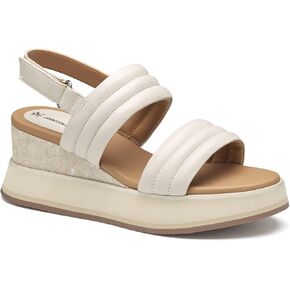 Johnston & Murphy Women’s Colleen Double-Band Sandals, Leather Platform Shoes for Women, Wedge Slide Sandals