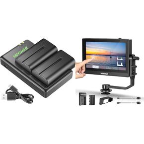 NEEWER F500 5.5 Inch Camera Field Monitor, HDR Touch Screen with 3D LUT, Waveform, Full HD 1920x1080 IPS 4K HDMI Loop in/Out DSLR Video Peaking Focus Assist, NP-F550 Battery Charger Set Included