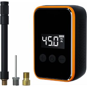 مضخة الدراجة الكهربائية مضخة دراجة صغيرة ، ضاغط الهواء 150psi مع مقياس الضغط الرقمي ، مضخة الهواء المحمولة الذكية في إطارات الإطارات مع Presta و Schrader صمام للكرة والدراجة والدراجة النارية