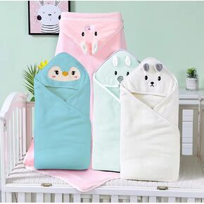 4 Pack Fleece Baby Towels with 4 Matching Wash Cloths, Newborn Bath Set, Baby Bath Essentials, Hooded Baby Towels, Baby Robe, Baby Beach Towel