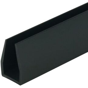 Outwater Plastics Black 3/8'' Rigid PVC Plastic U-Channel/C-Channel 46 Inch Lengths (Pack of 2)