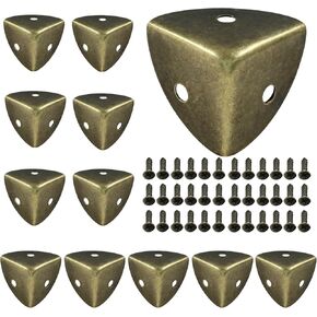 12 Pcs Metal Corner Protectors Bronze Edge Guard Furniture Edge Corner Cover Angle Corner Brackets with Mounting Screws for Box Table Cabinet(1"x1"x1") in Kuwait