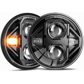 2024 New 7 Inch LED Headlights DOT Approved Anti-glare 1000% Brightness H6024 LED Headlights Plug&Play, Compatible with Wrangler JK JKU TJ LJ Z-beam Cut-Off Line
