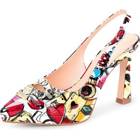 Women's Slingback Platform Stiletto High Heels Buckle Closed Pointed Toe Wedding Party Dress Pumps Shoes