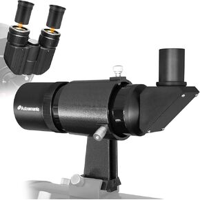 Astromania Stereo Binocular Viewer for Telescopes - Bundle with - 9x50 Finder Scope with Upright and Non-Reversed Image