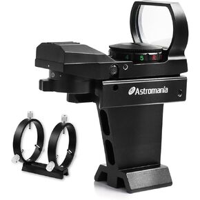 Astromania Adjustable Guiding Scope Ring Set with Plate - Bundle with - All-Metal Telescope Reflex Sight