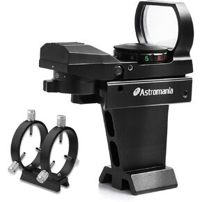 Astromania Adjustable Guiding Scope Ring Set with Plate - Bundle with - All-Metal Telescope Reflex Sight