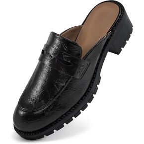 Ecetana Women Mules Comfortable Clogs Platform Chunky Slip on Backless Loafers Casual Walking Business Slide Shoes