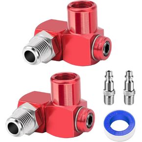 Linkstyle 2PCS 360° Swivel Air Fitting, 1/4" NPT Air Hose Fittings Connector No Leakage for Air Compressor Attachments