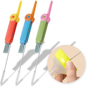 3 in 1 Cup Lid Cleaning Brush - Stanley Tumbler Straw Brush - Portable Cleaning Brush Cleaner for Bottle - 3 PC Cute Multi Functional Cleaner - Household Cleaning Tool
