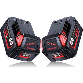 LONG FIT 2 Pack | 18 Volt Battery 6.0Ah, Compatible with M-18 Battery Charger and 18V Cordless Power Tools (48-11-1860)