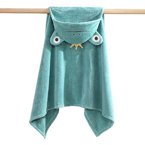 YEBON Kids Hooded Towel Soft Absorbent Bath Towel with Cute Frog Design for Babie, Toddler, Infant Perfect Shower Gifts for Boys and Girls 28" x 55"