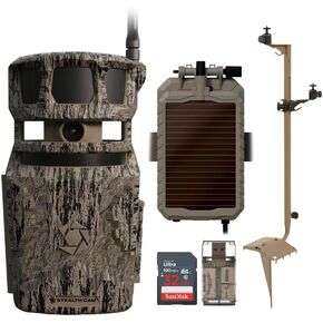 Stealth Cam Revolver 40MP Pro 360-Degree Cellular Trail Camera (2-Pack) Bundle with Mounting Post (2-Pack), Solar Power Panel (2-Pack), 32GB Memory Card (2-Pack), and SD Card Reader (9 Items)